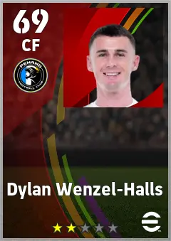 Dylan Wenzel-Halls eFootball 2026 player card — 69 OVR CF