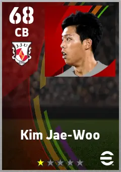 Kim Jae-Woo eFootball 2026 player card — 68 OVR CB