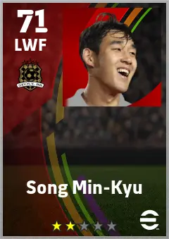 Song Min-Kyu eFootball 2026 player card — 71 OVR LWF