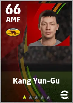 Kang Yun-Gu eFootball 2026 player card — 66 OVR AMF