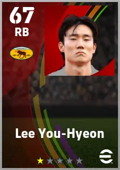 Lee You-Hyeon eFootball 2026 player card — 67 OVR RB