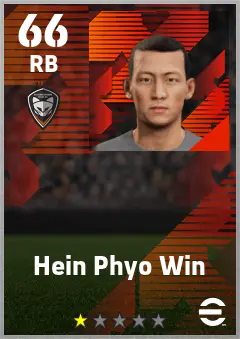 Hein Phyo Win eFootball 2026 player card — 66 OVR RB