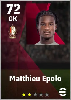 Matthieu Epolo eFootball 2026 player card — 72 OVR GK