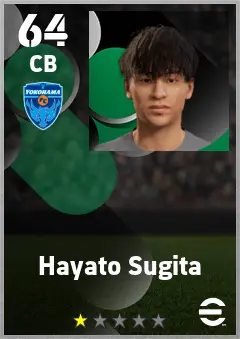 Hayato Sugita eFootball 2026 player card — 64 OVR CB