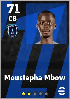 Moustapha Mbow eFootball 2026 player card — 71 OVR CB