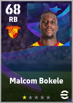 Malcom Bokele eFootball 2026 player card — 68 OVR RB