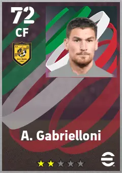 A. Gabrielloni eFootball 2026 player card — 72 OVR CF