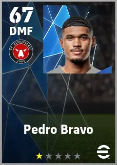 Pedro Bravo eFootball 2026 player card — 67 OVR DMF