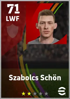 Szabolcs Schon eFootball 2026 player card — 71 OVR LWF