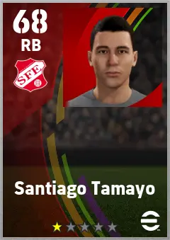 Santiago Tamayo eFootball 2026 player card — 68 OVR RB