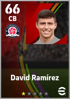 David Ramirez eFootball 2026 player card — 66 OVR CB