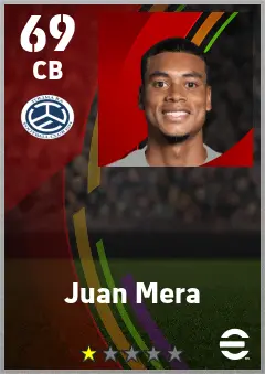Juan Mera eFootball 2026 player card — 69 OVR CB