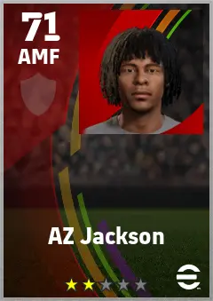 AZ Jackson eFootball 2026 player card — 71 OVR AMF