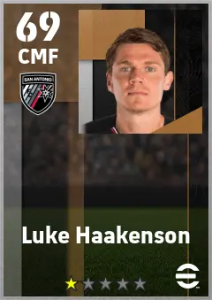 Luke Haakenson eFootball 2026 player card — 69 OVR CMF