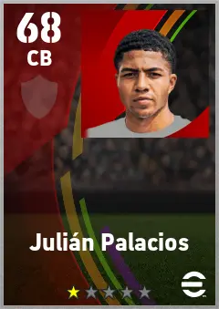 Julian Palacios eFootball 2026 player card — 68 OVR CB