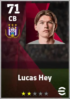 Lucas Hey eFootball 2026 player card — 71 OVR CB