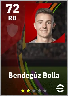Bendeguz Bolla eFootball 2026 player card — 72 OVR RB