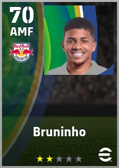 Bruninho eFootball 2026 player card — 70 OVR AMF