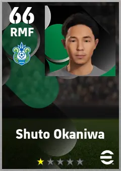 Shuto Okaniwa eFootball 2026 player card — 66 OVR RMF