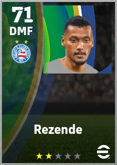 Rezende eFootball 2026 player card — 71 OVR DMF