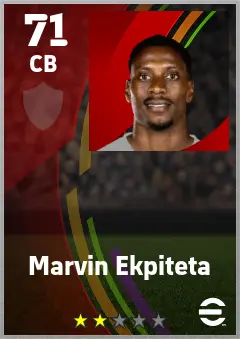Marvin Ekpiteta eFootball 2026 player card — 71 OVR CB