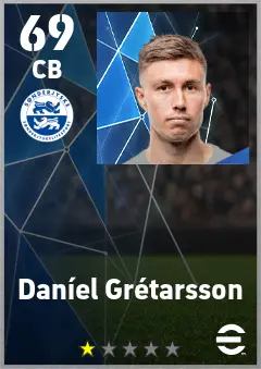 Daniel Gretarsson eFootball 2026 player card — 69 OVR CB