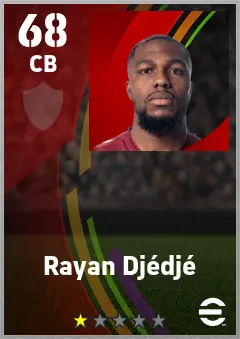 Rayan Djedje eFootball 2026 player card — 68 OVR CB