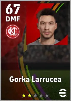 Gorka Larrucea eFootball 2026 player card — 67 OVR DMF