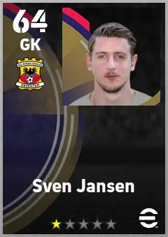 Sven Jansen eFootball 2026 player card — 64 OVR GK