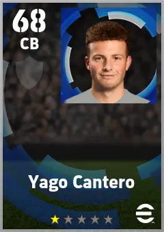 Yago Cantero eFootball 2026 player card — 68 OVR CB
