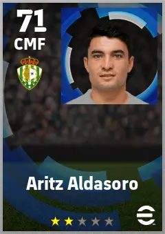 Aritz Aldasoro eFootball 2026 player card — 71 OVR CMF