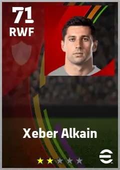 Xeber Alkain eFootball 2026 player card — 71 OVR RWF