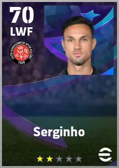 Serginho eFootball 2026 player card — 70 OVR LWF