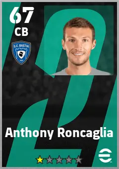 Anthony Roncaglia eFootball 2026 player card — 67 OVR CB
