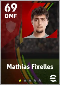 Mathias Fixelles eFootball 2026 player card — 69 OVR DMF