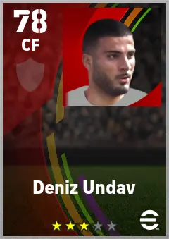 Deniz Undav eFootball 2026 player card — 78 OVR CF