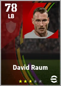 David Raum eFootball 2026 player card — 78 OVR LB