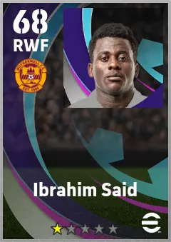 Ibrahim Said eFootball 2026 player card — 68 OVR RWF