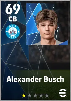 Alexander Busch eFootball 2026 player card — 69 OVR CB