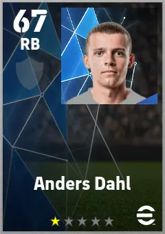 Anders Dahl eFootball 2026 player card — 67 OVR RB