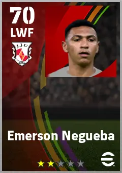 Emerson Negueba eFootball 2026 player card — 70 OVR LWF