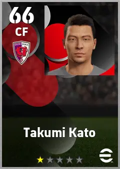 Takumi Kato eFootball 2026 player card, 66 OVR CF