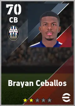 Brayan Ceballos eFootball 2026 player card — 70 OVR CB