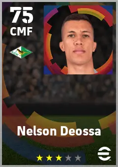 Nelson Deossa eFootball 2026 player card — 75 OVR CMF