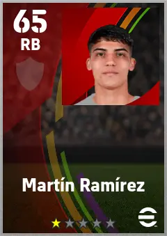 Martin Ramirez eFootball 2026 player card — 65 OVR RB