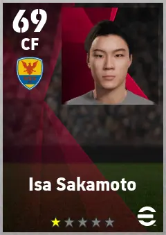Isa Sakamoto eFootball 2026 player card — 69 OVR CF