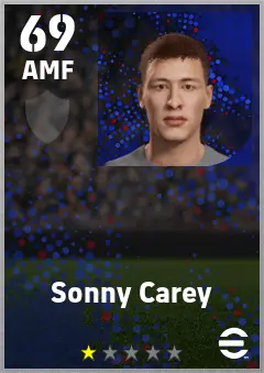 Sonny Carey eFootball 2026 player card — 69 OVR AMF