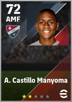 A. Castillo Manyoma eFootball 2026 player card — 72 OVR AMF