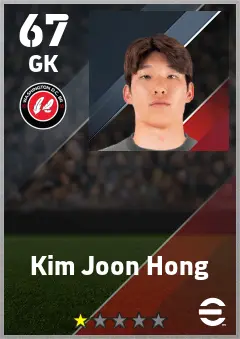 Kim Joon Hong eFootball 2026 player card — 68 OVR GK