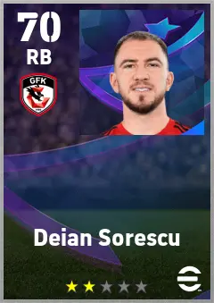 Deian Sorescu eFootball 2026 player card — 70 OVR RB